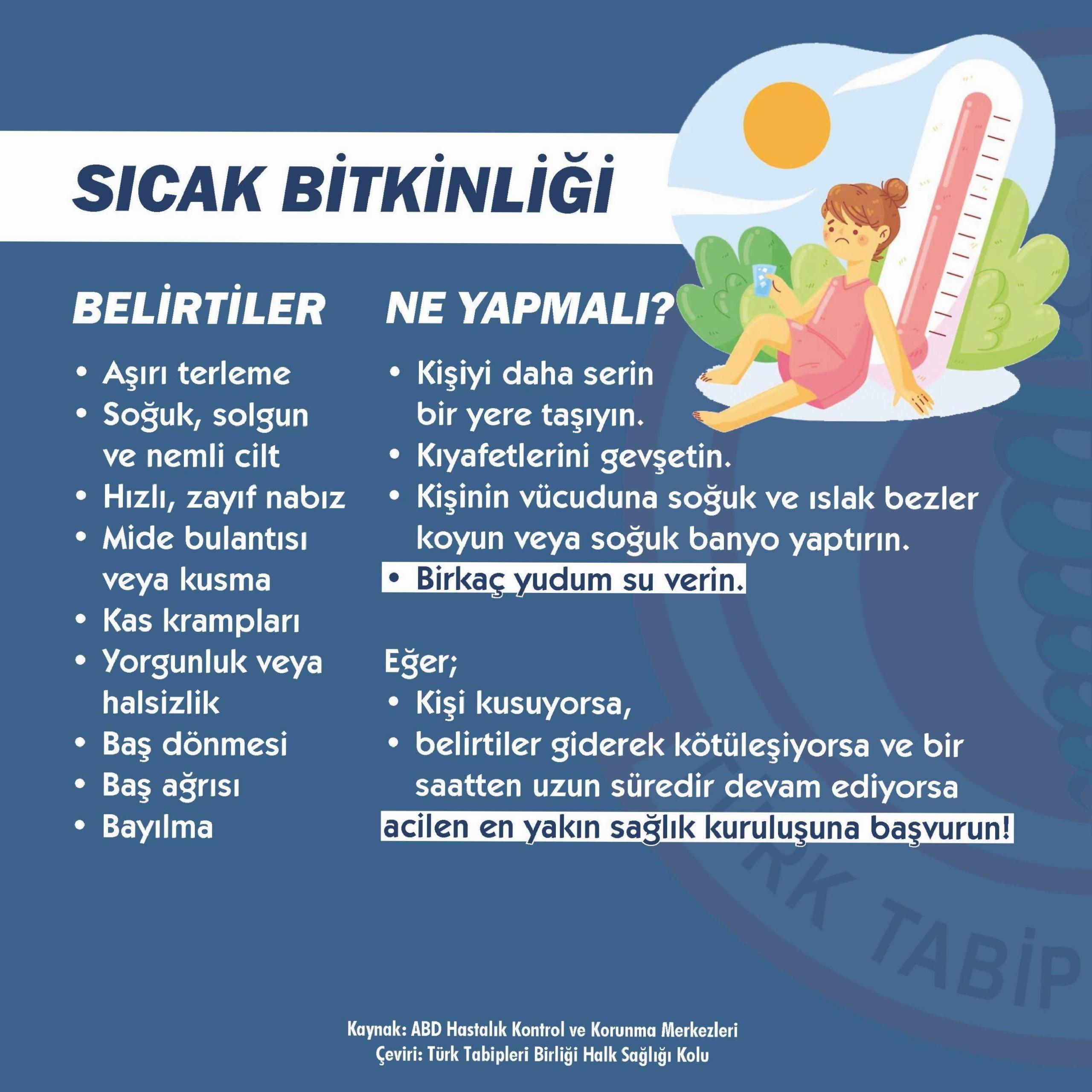 TTB'nin Aşırı Sıcaklardan Korunma Önerileri